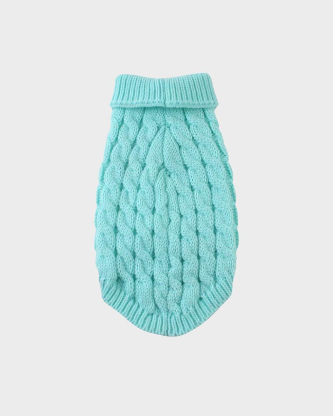 Blue Knitted Pet Sweater