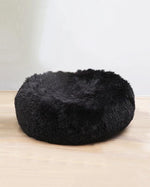 Dark Coffee Plush Round Pet Cushion