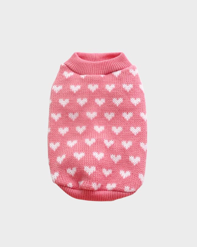 Pink Heart Pet Sweater