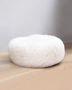 White Plush Round Pet Cushion